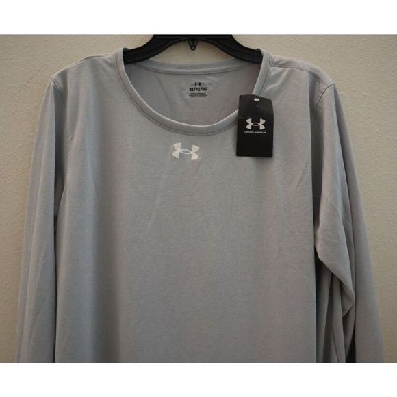 Under Armour 137685 Women Sz XL Mod Gray Light Heather/White Team Tech L/S Shirt - Picture 3 of 5